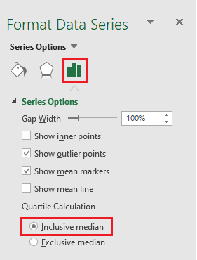 click Inclusive median