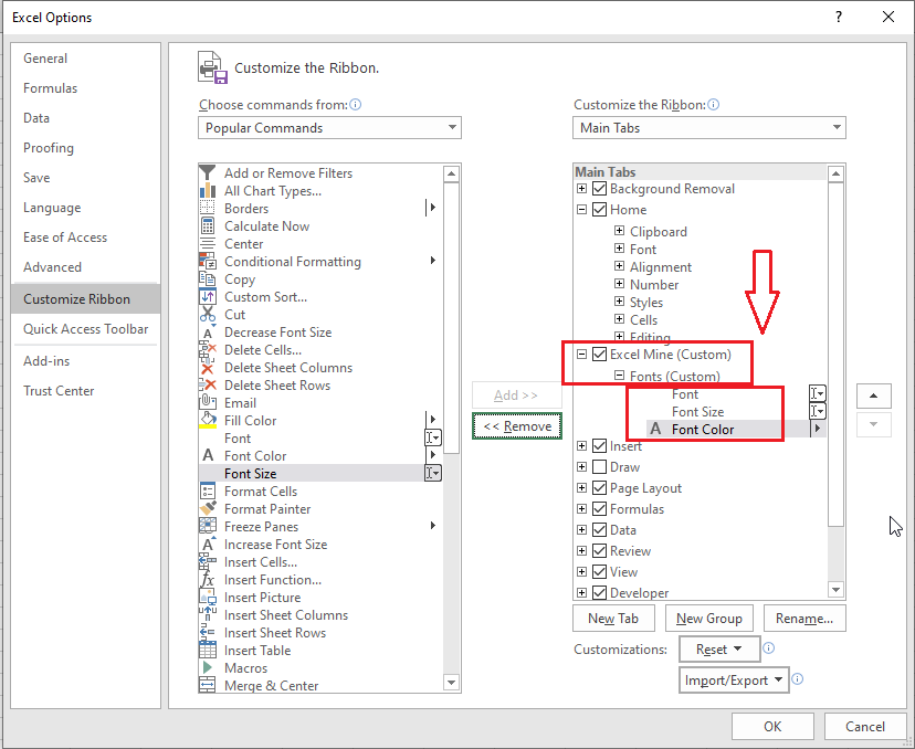 How ot Customize Ribbon in Excel - Excel Mine